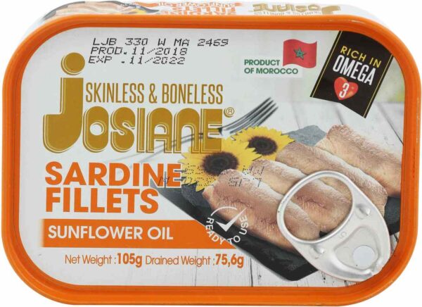 JOSIANE SARDINES NO SKIN&BONE OIL 105GM