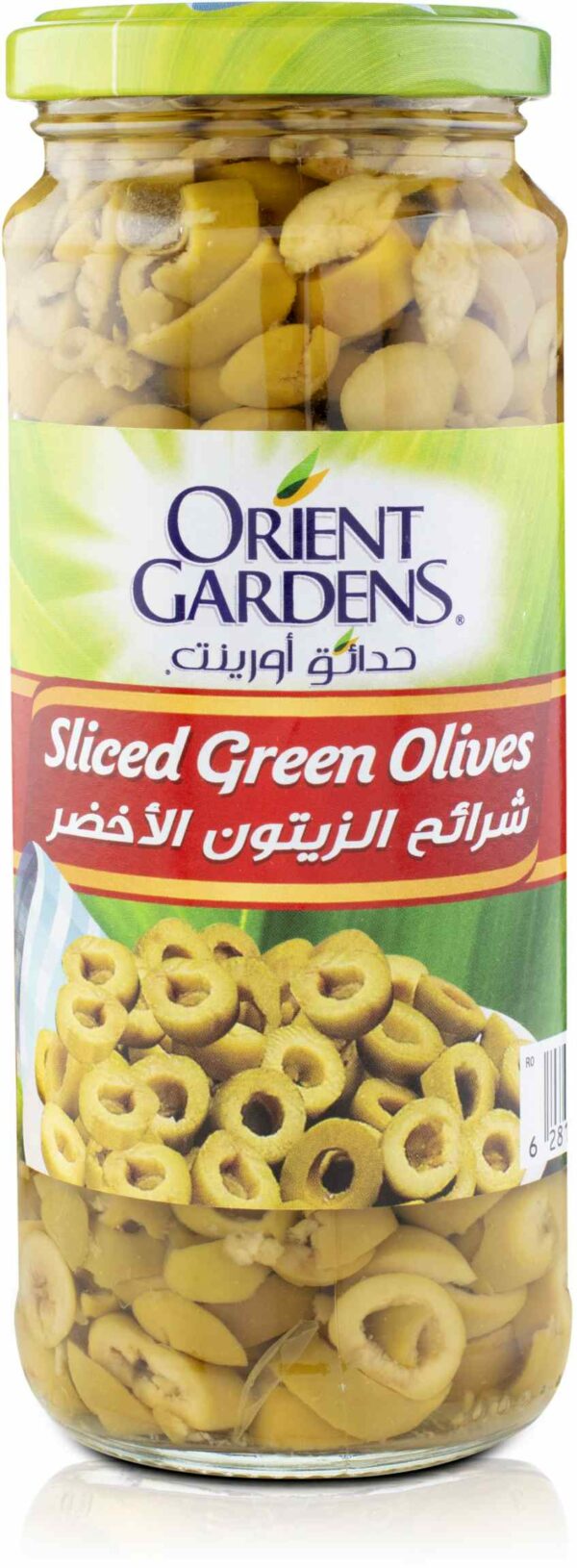 O.G SLICED GREEN OLIVES 340 GM
