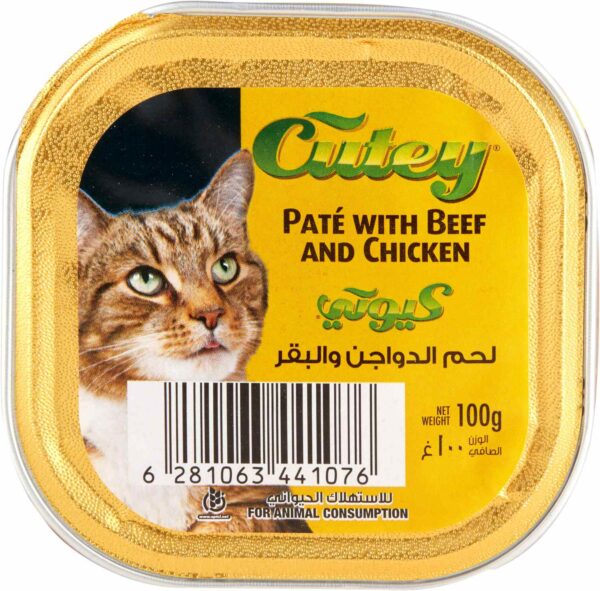 CUTEY CAT FOOD PATE BEEF&CHICKEN 100 GM