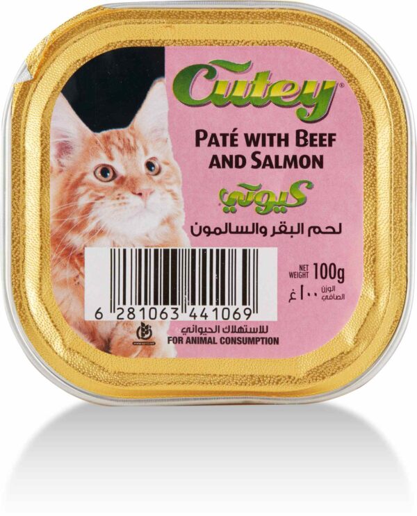 CUTEY CAT FOOD PATE BEEF&SALAMON 100GM