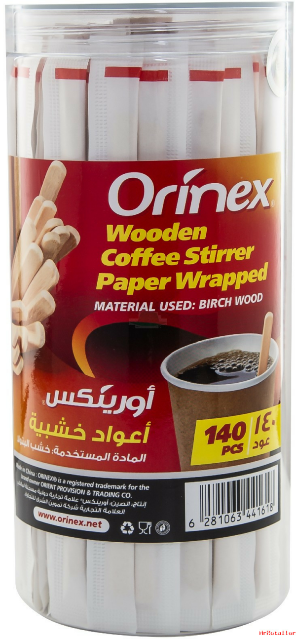 ORINEX WOODEN COFFEE STIRRER 12/140 PCS