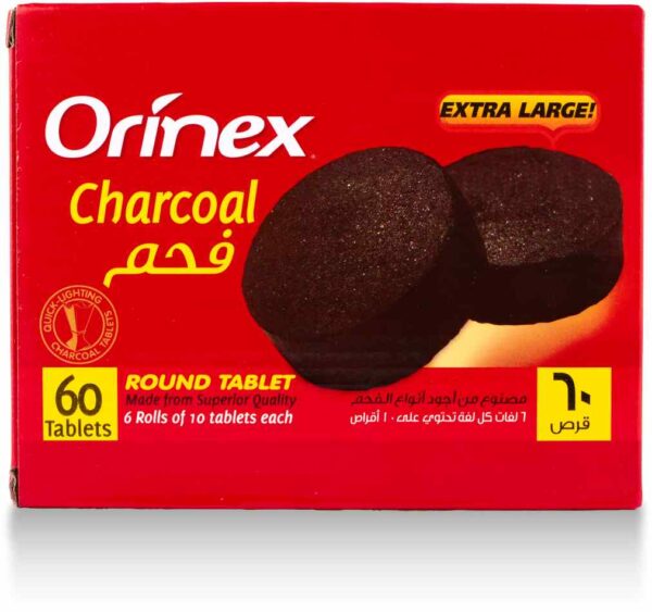 ORINEX ROUND CHARCOAL W/PAPER 12/60P