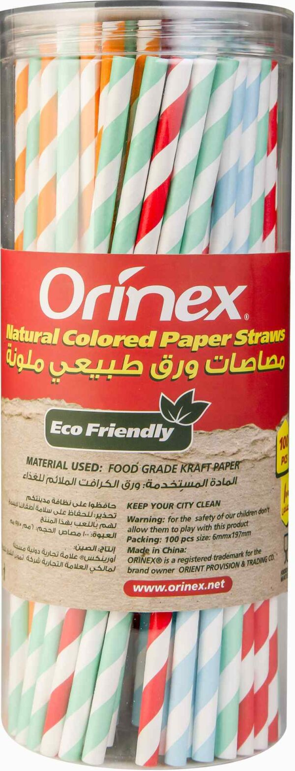 ORINEX CLRD NATURAL P/STRAWS 6MM 12/100P