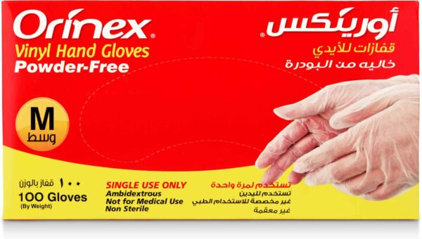 ORINEX VINYL GLOVES P/F CLEAR M 10/100