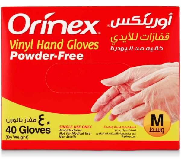 ORINEX VINYL GLOVES P/F M 10/40PC