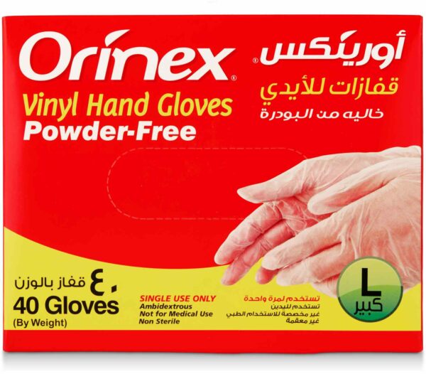 ORINEX VINYL GLOVES P/F (L) 10/40PC