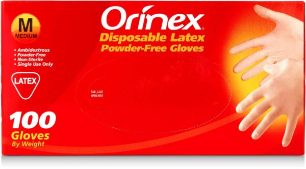 ORINEX LATEX GLOVES F/POWDER (M) 10/ 100