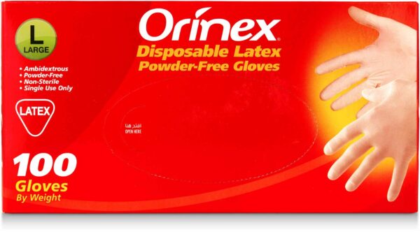 ORINEX LATEX F-POWDER GLOVES (L) 10/ 100