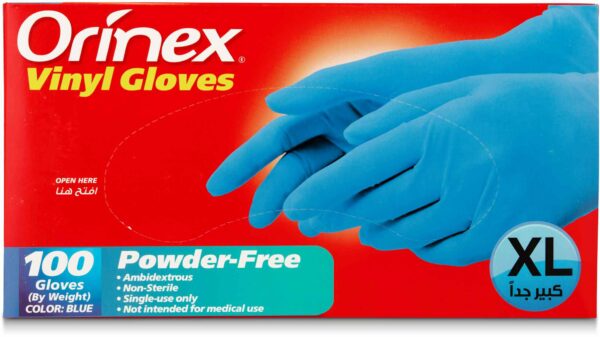 ORINEX VINYL GLOVES P/F BLUES XL 10/100p