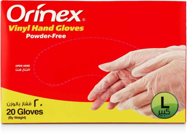 ORINEX VINYL GLOVES P/F LARGE 28/20PCS