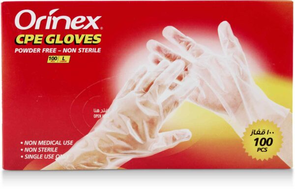 ORINEX CPE GLOVES CLEAR  L 30/100 PC