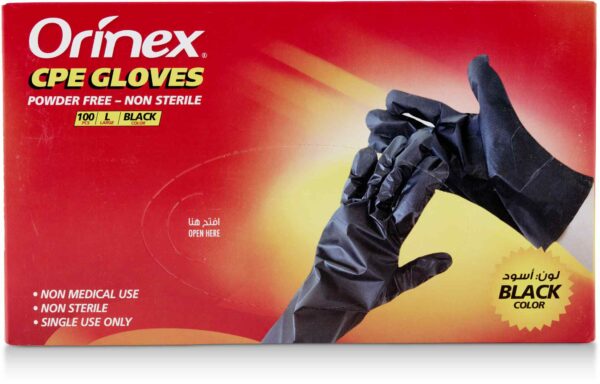 ORINEX CPE GLOVES P/FREE BLACK L 30/100P