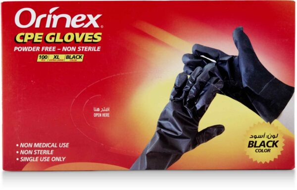 ORINEX CPE GLOVES P/FREE BLACK XL30/100P
