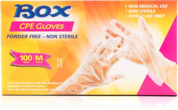 BOX CPE GLOVES CLEAR (M) 30/100P
