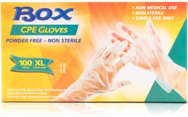 BOX CPE GLOVES CLEAR (XL) 30/100 PCS