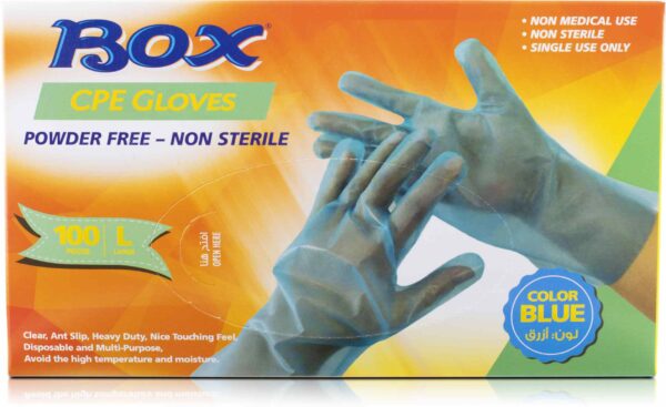 BOX CPE GLOVES BLUE (L) 30/100