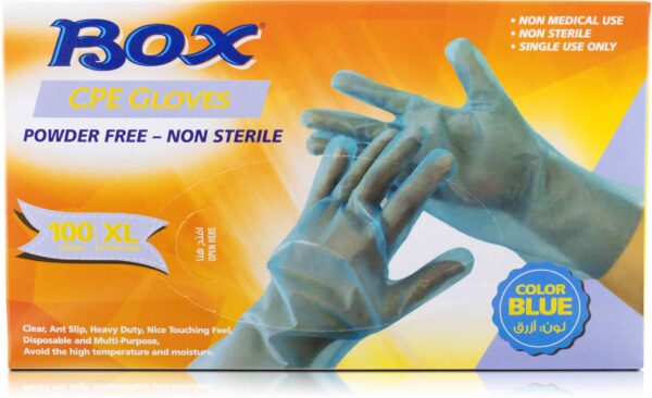 BOX CPE GLOVES P/F BLUE XL 30/100 PCS