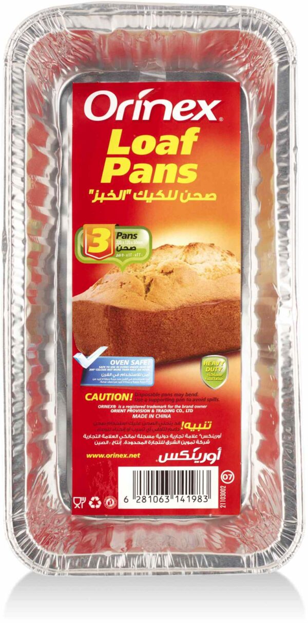 ORINEX FOIL LOAF PAN 12/3PC/12g
