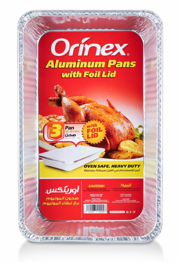 ORINEX ALUMINUM PANS W/FOIL LID 6/3P