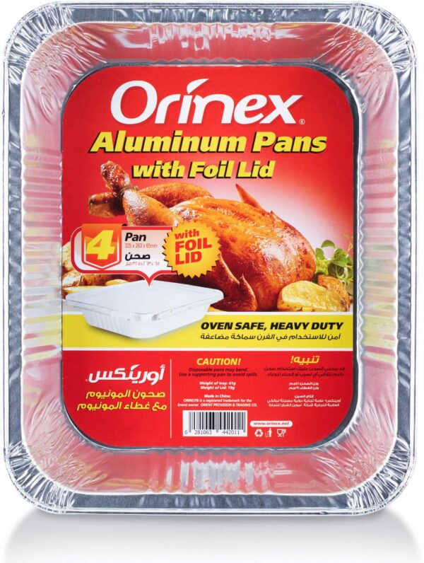 ORINEX ALUMINIUM PANS WITH FOIL LID12/4P