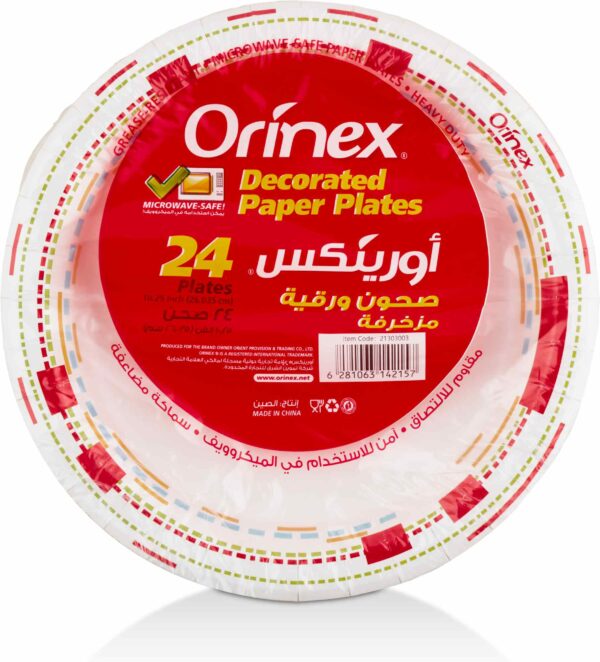 ORINEX DECO PAPER PLATES12/24P/10.25Inch