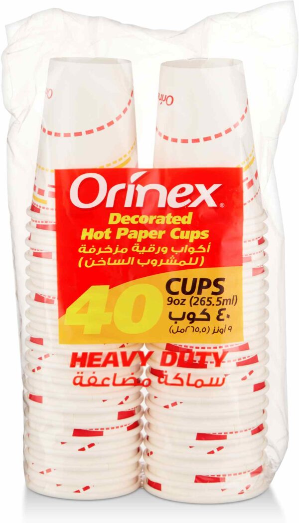 ORINEX DECO HOT PAPER CUPS 12/40PCS/9oz