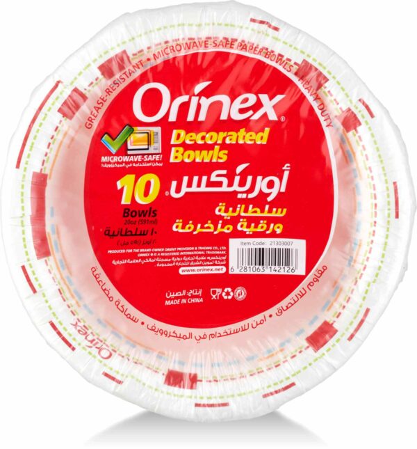 ORINEX DECORATED BOWLS 24/10PCS/20oz