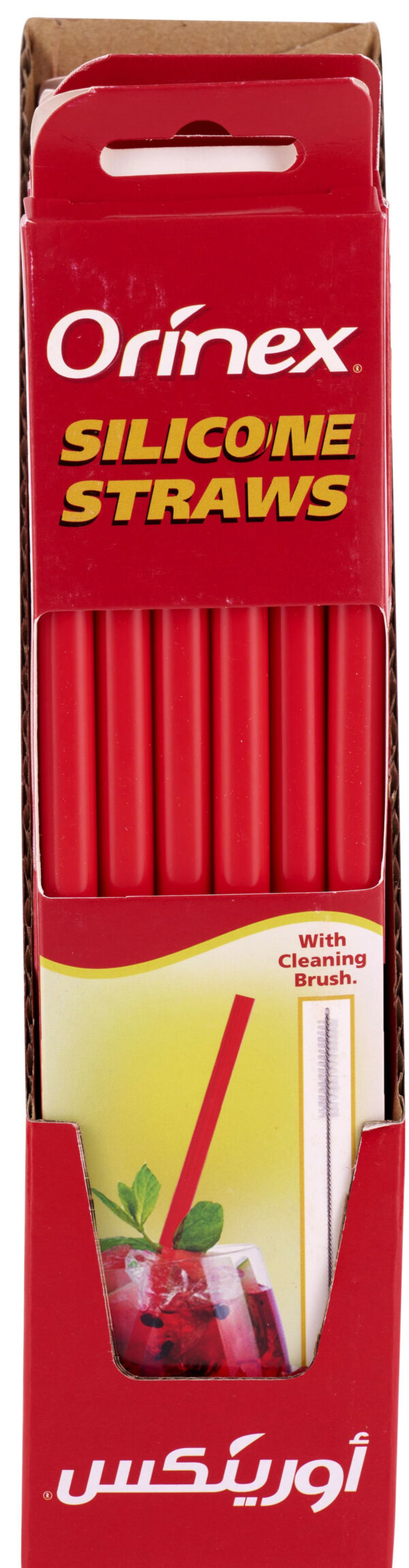 ORINEX SILICON STRAWS WITH BRUSH 8/6PC