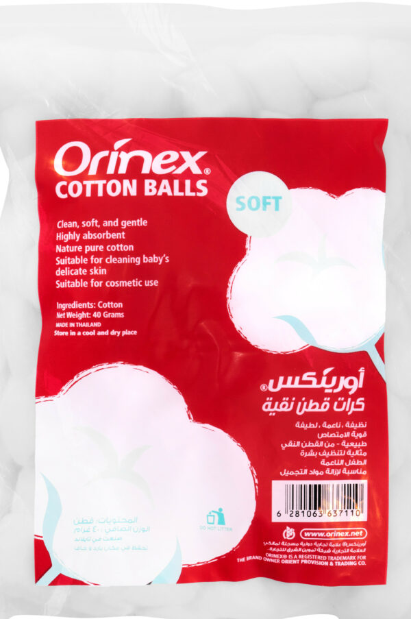 ORINEX COTTON BALLS DRWS/BAG SOFT 12/40g
