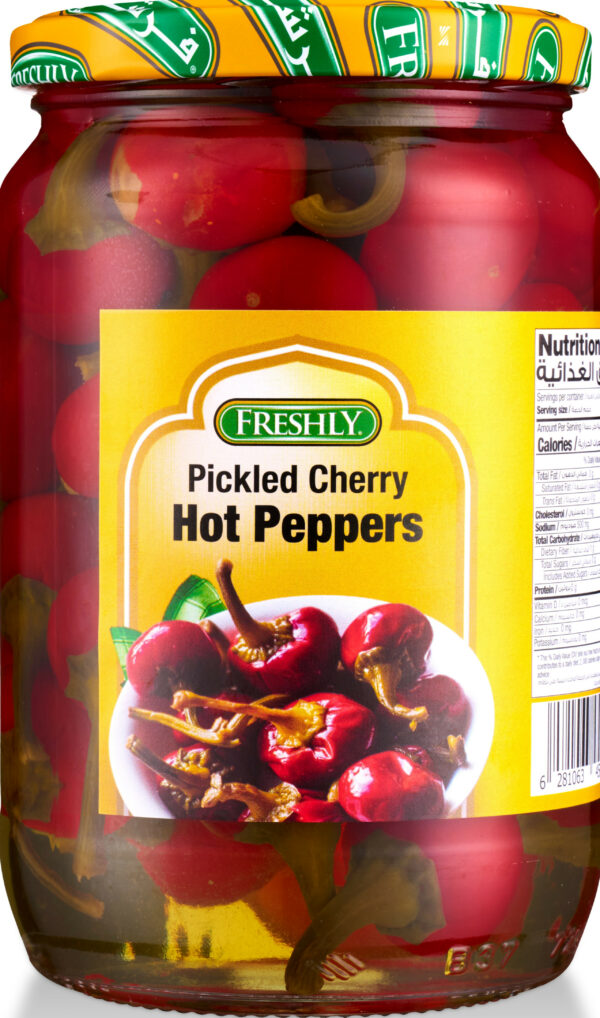 FRESHLY PICKLED CHERRY HOT PEPPERS 640g