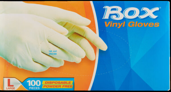 BOX VINYL GLOVES N/MEDICAL LARGE 10/100P