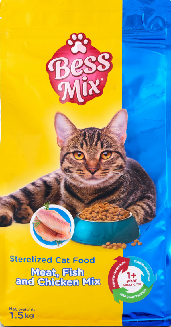 BessMix Strlzd Cat Meat Fish Chickn1.5kg