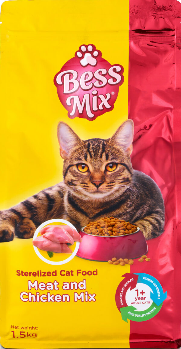 BessMix Cat Food Meat W/Chickn 1.5kg